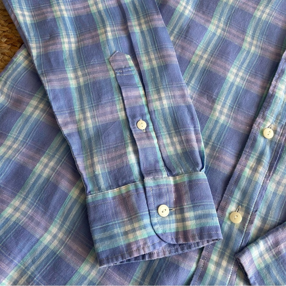 Faherty Linen Shirt Laguna Summer Plaid - Picture 7 of 11